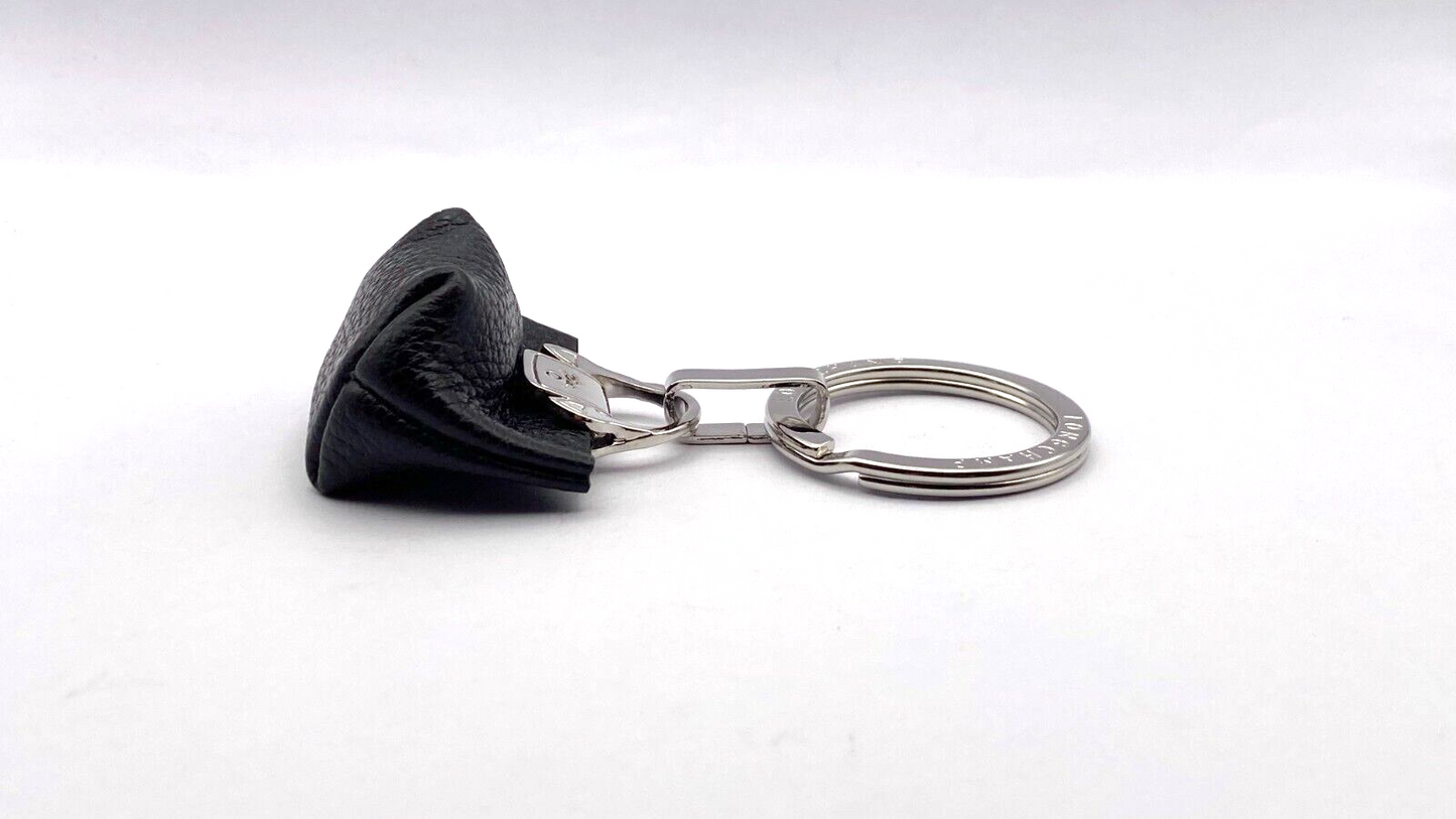 LONGCHAMP LE PLIAGE CUIR KEY CHAIN - BLACK