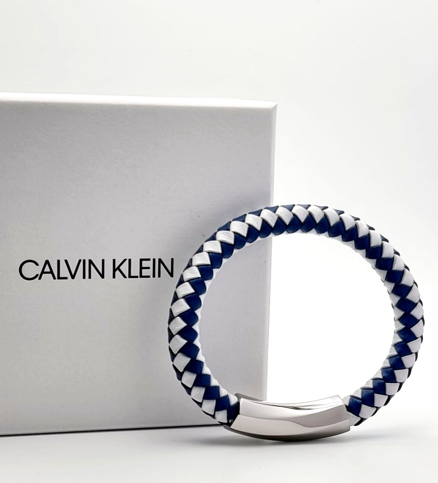 New CALVIN KLEIN BEWILDER KJ2BLB09020 STAINLESS STEEL LEATHER BRACELET - MEDIUM