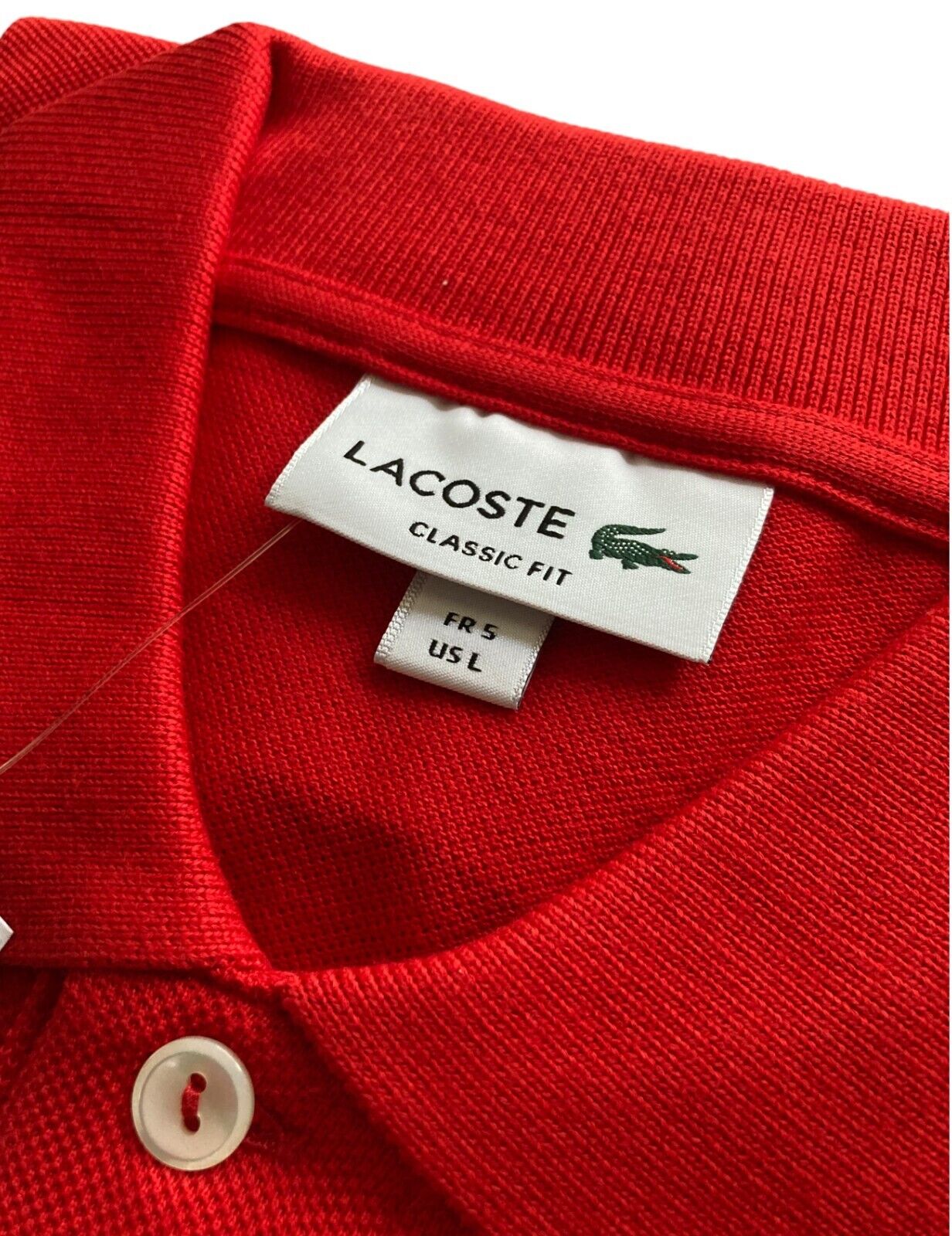 New LACOSTE CLASSIC FIT POLO SHIRT - RED - SIZE 5