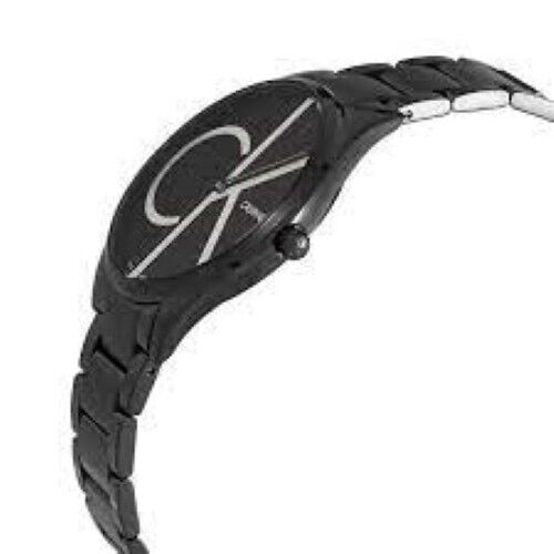 New Swiss Made CALVIN KLEIN Time Memory Quartz Black Dial Men's Watch