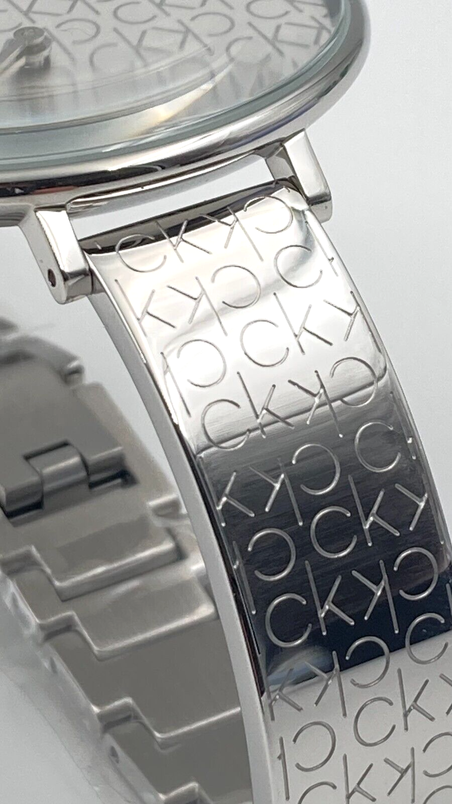 New Swiss Made CALVIN KLEIN Quartz Silver Monogram Dial Ladies Watch