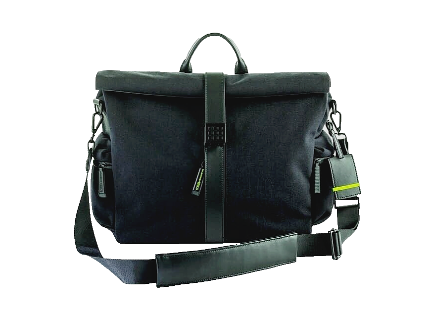 New BRIC´S MOLESKINE ROLL - TOP MESSENGER BAG - BLACK