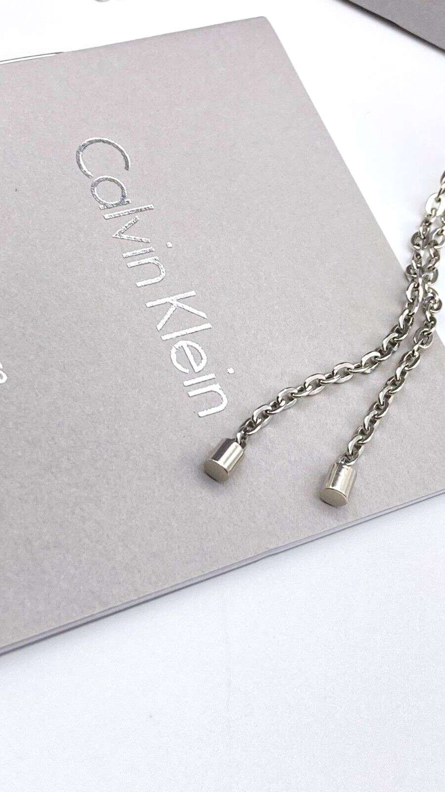 New CALVIN KLEIN SIDE KJ5QMN000200 STAINLESS STEEL NECKLACE  - SILVER