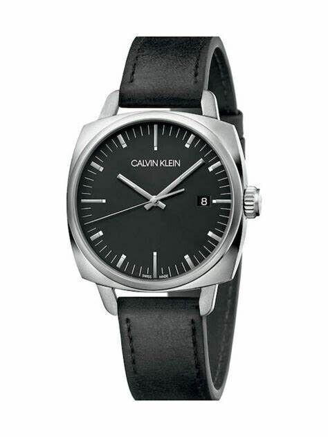 New Swiss Made CALVIN KLEIN Fraternity Quartz Black Dial Men's Watch