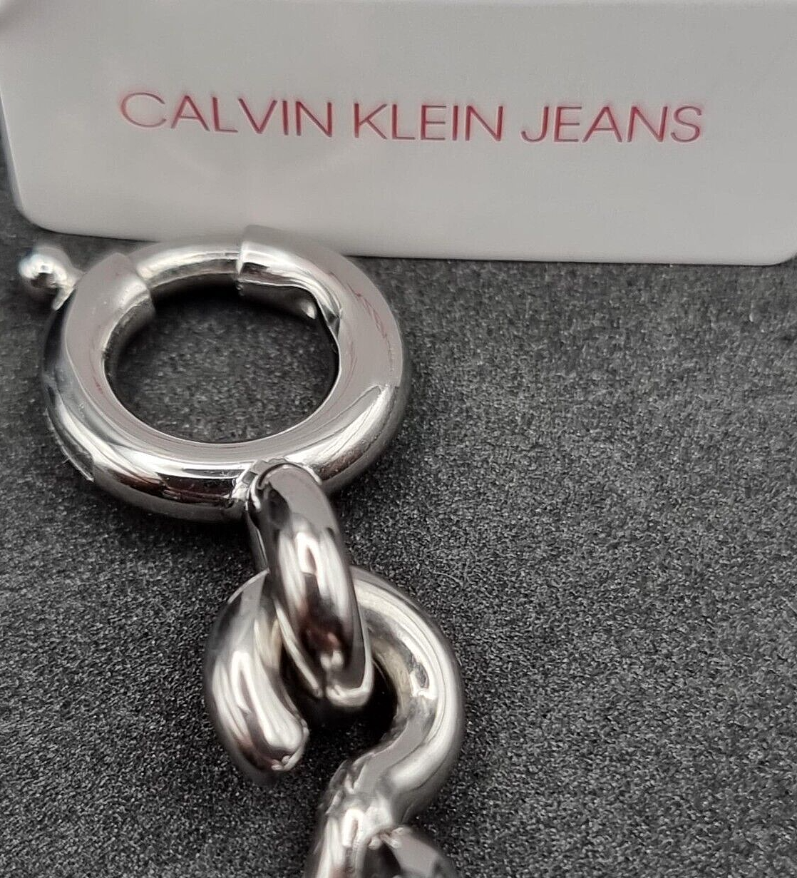 New CALVIN KLEIN JEANS CHOPPY ARMBAND SILBER/WEISS - Gr. M