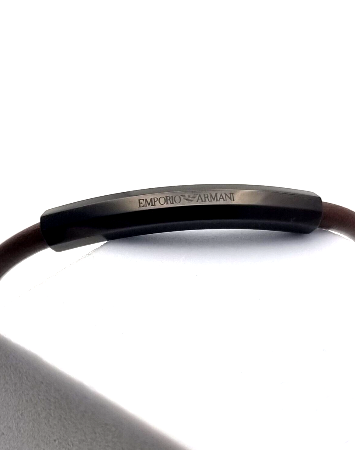 Neu EMPORIO ARMANI HERREN LEDERARMBAND EGS2404001 - BRAUN