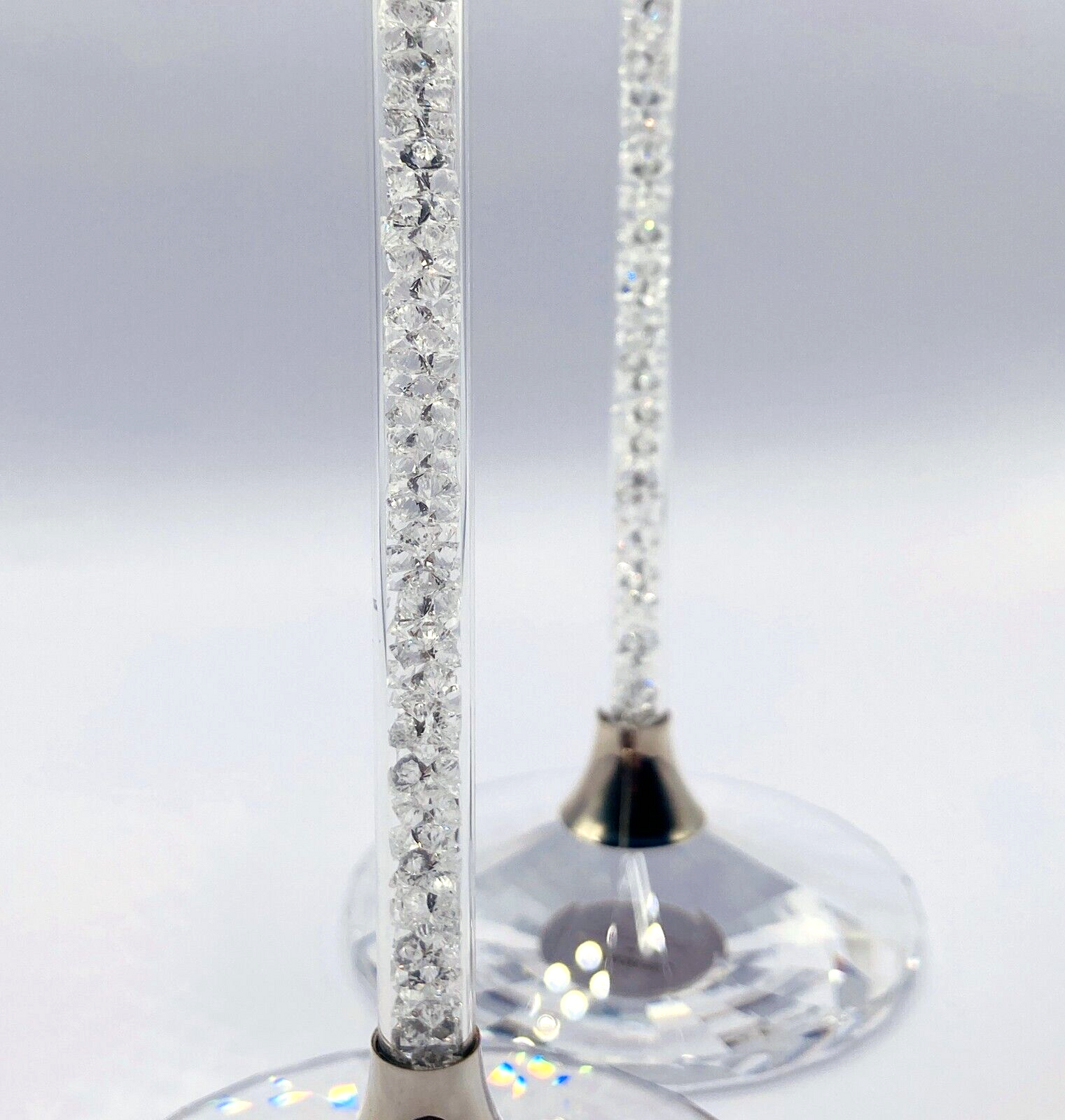Neu SWAROVSKI CRYSTALLINE TOASTING FLUTES (SET MIT ZWEI)
