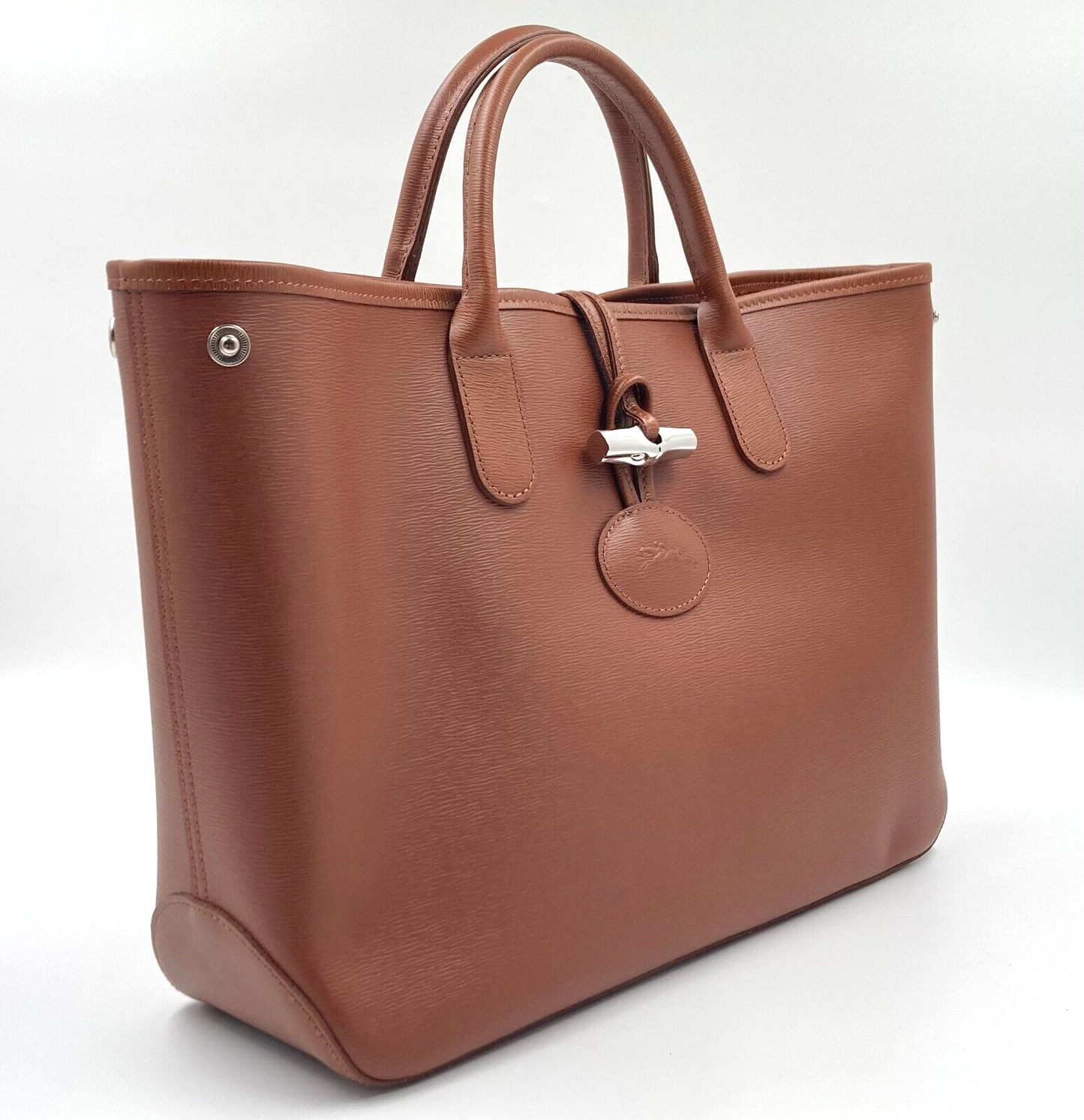 LONGCHAMP ROSEAU TOP HANDLE BAG LARGE - CARAMEL