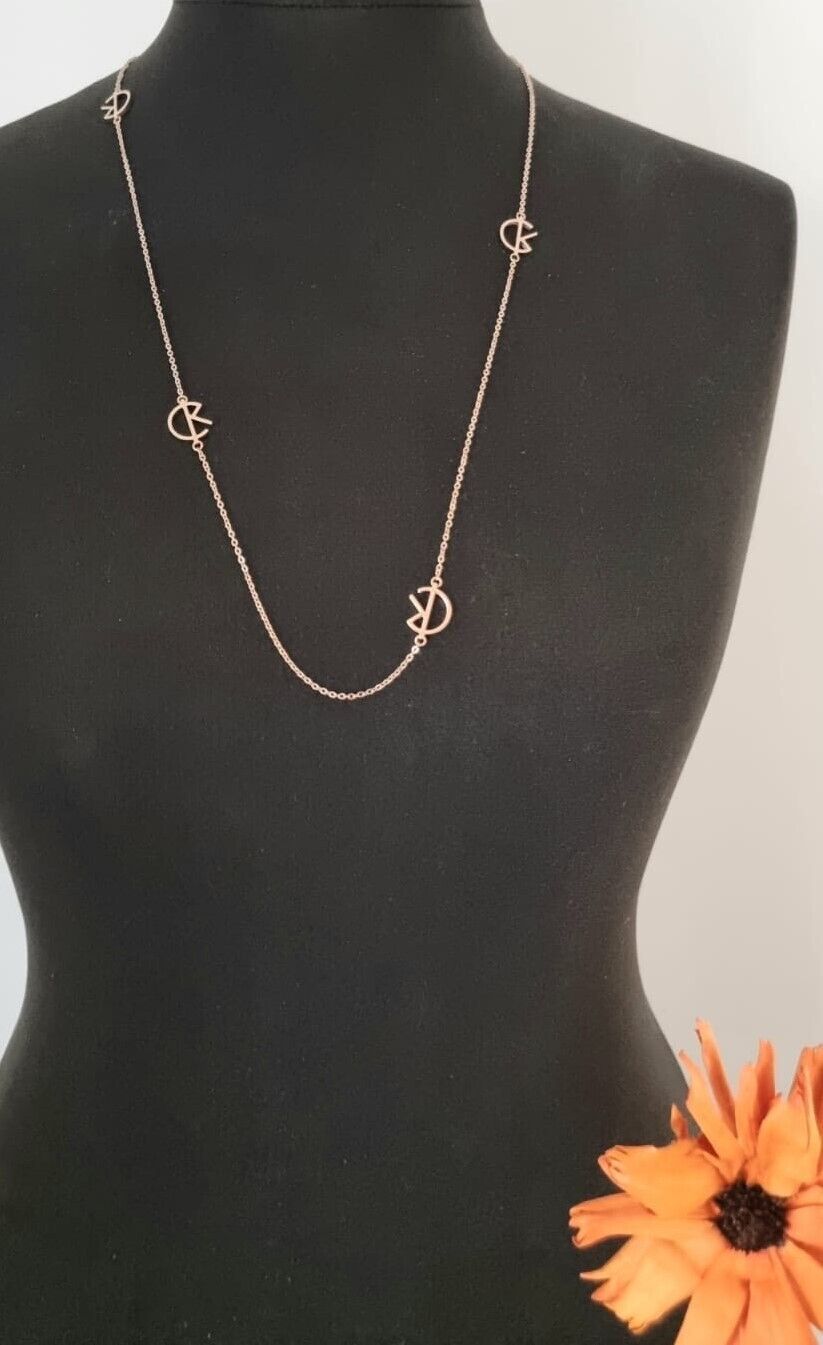 New CALVIN KLEIN KJ6DPN100100 LEAGUE STAINLESS STEEL NECKLACE - ROSE GOLD