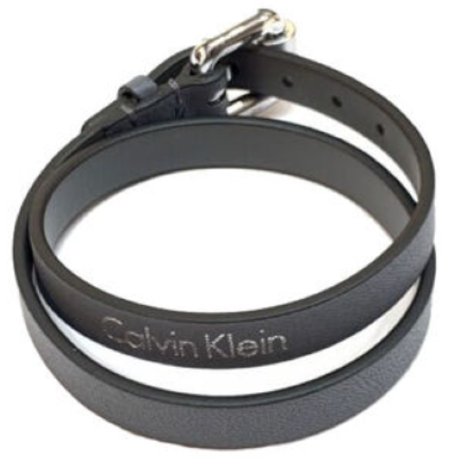 New CALVIN KLEIN ADVENTURE KJ5NAB79010M UNISEX LEATHER BRACELET - BLACK