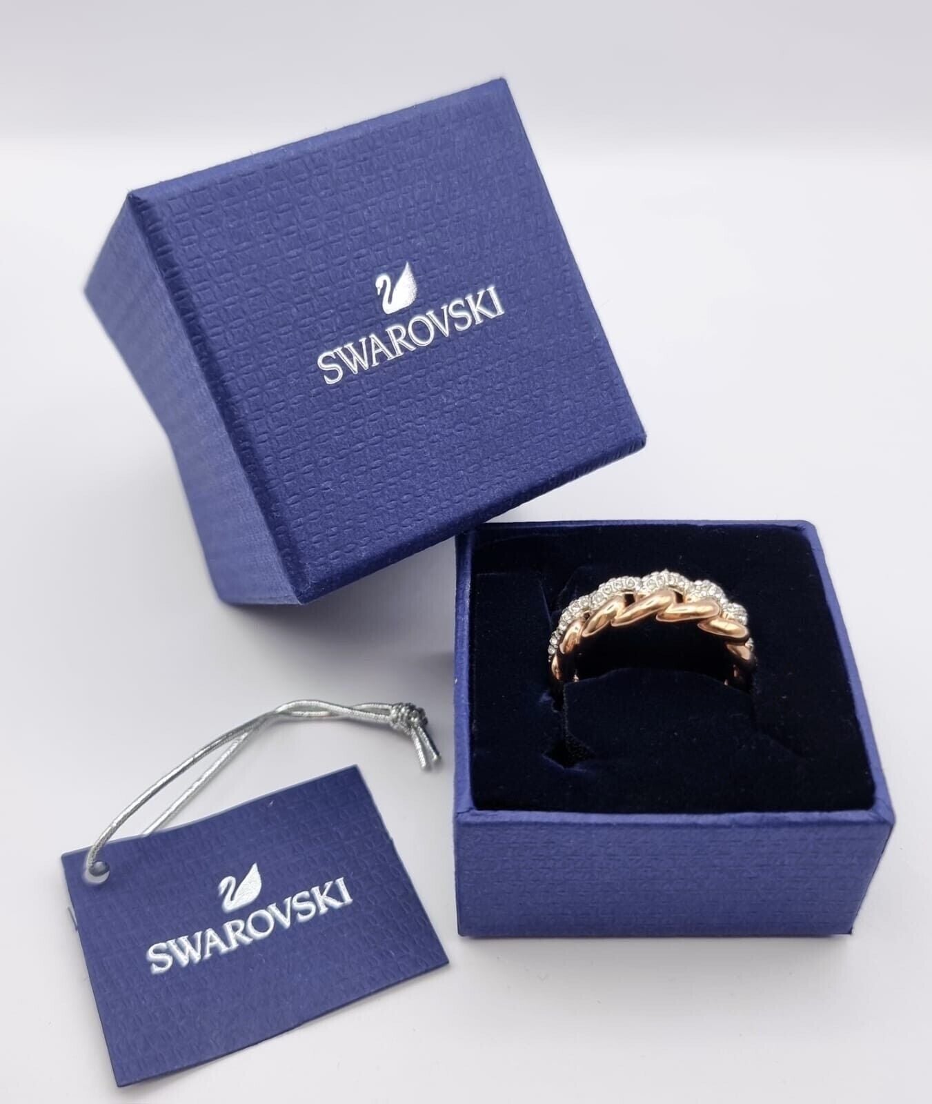 New SWAROVSKI LANE RING - ROSE GOLD - SIZE 52