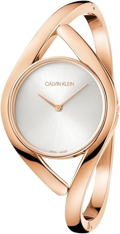 New Swiss Made CALVIN KLEIN Party Silver Dial Small Bangle Ladies Watch