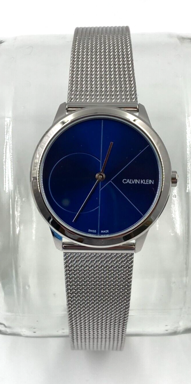 New Swiss Made CALVIN KLEIN MINIMAL QUARTZ BLUE DIAL LADIES Watch