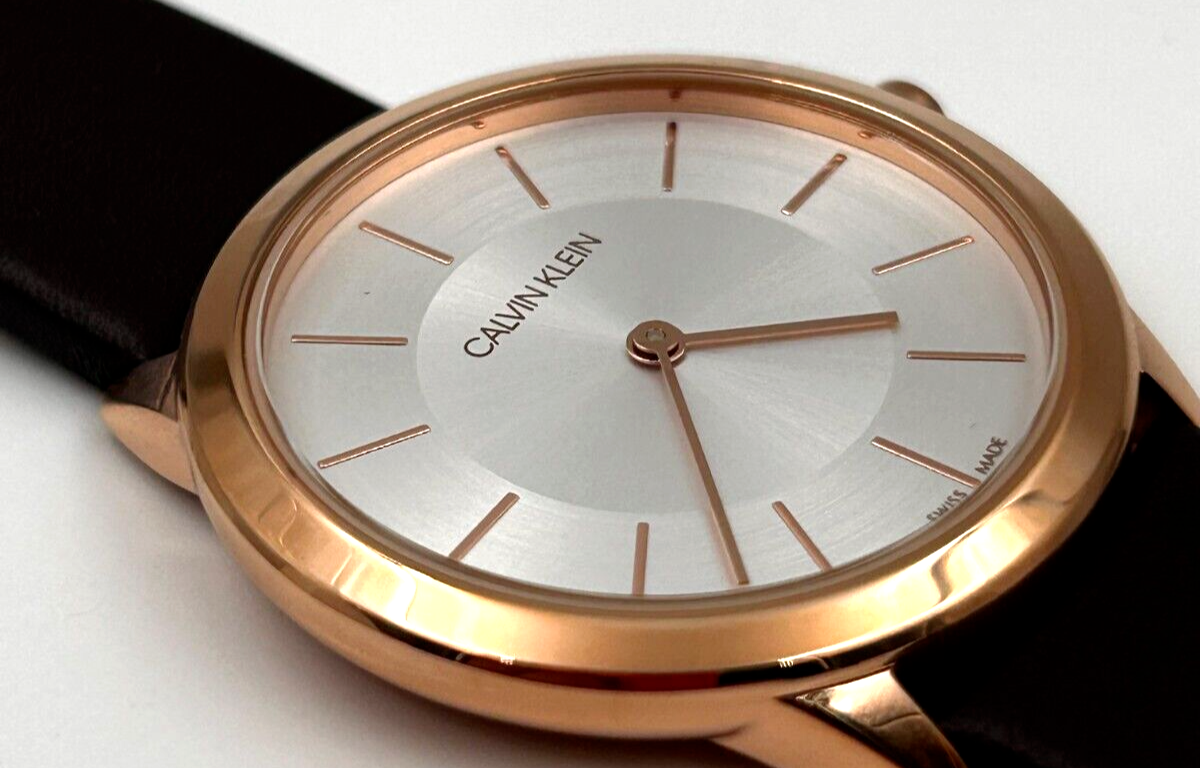 New Swiss Made CALVIN KLEIN Minimal Quartz Silver Dial Ladies Watch