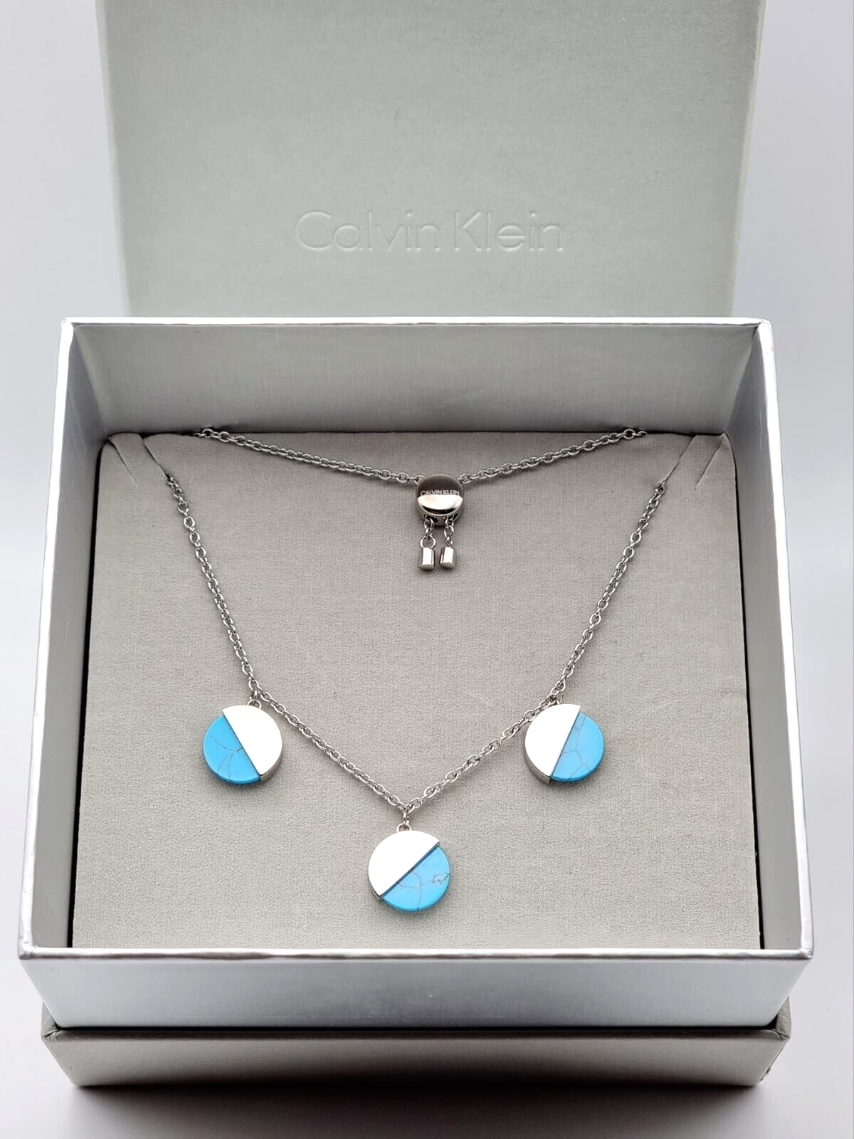 Neu CALVIN KLEIN SPICY KJ8RLB040100 EDELSTAHLARMBAND - TÜRKIS