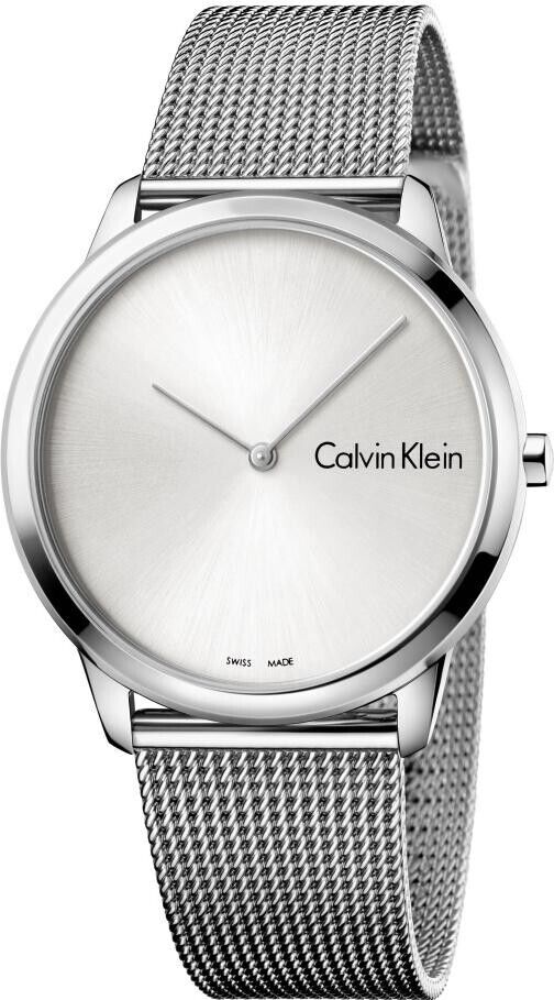 New Swiss Made CALVIN KLEIN Minimal Quartz Silver Dial Men's Watch