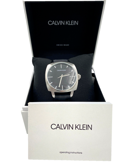 New Swiss Made CALVIN KLEIN Fraternity Quartz Black Dial Men's Watch