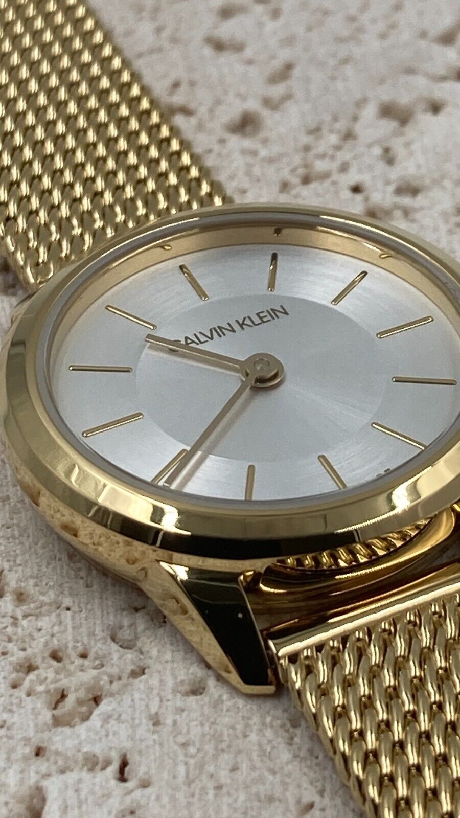 New Swiss Made CALVIN KLEIN Minimal Quartz Silver Dial Ladies Watch