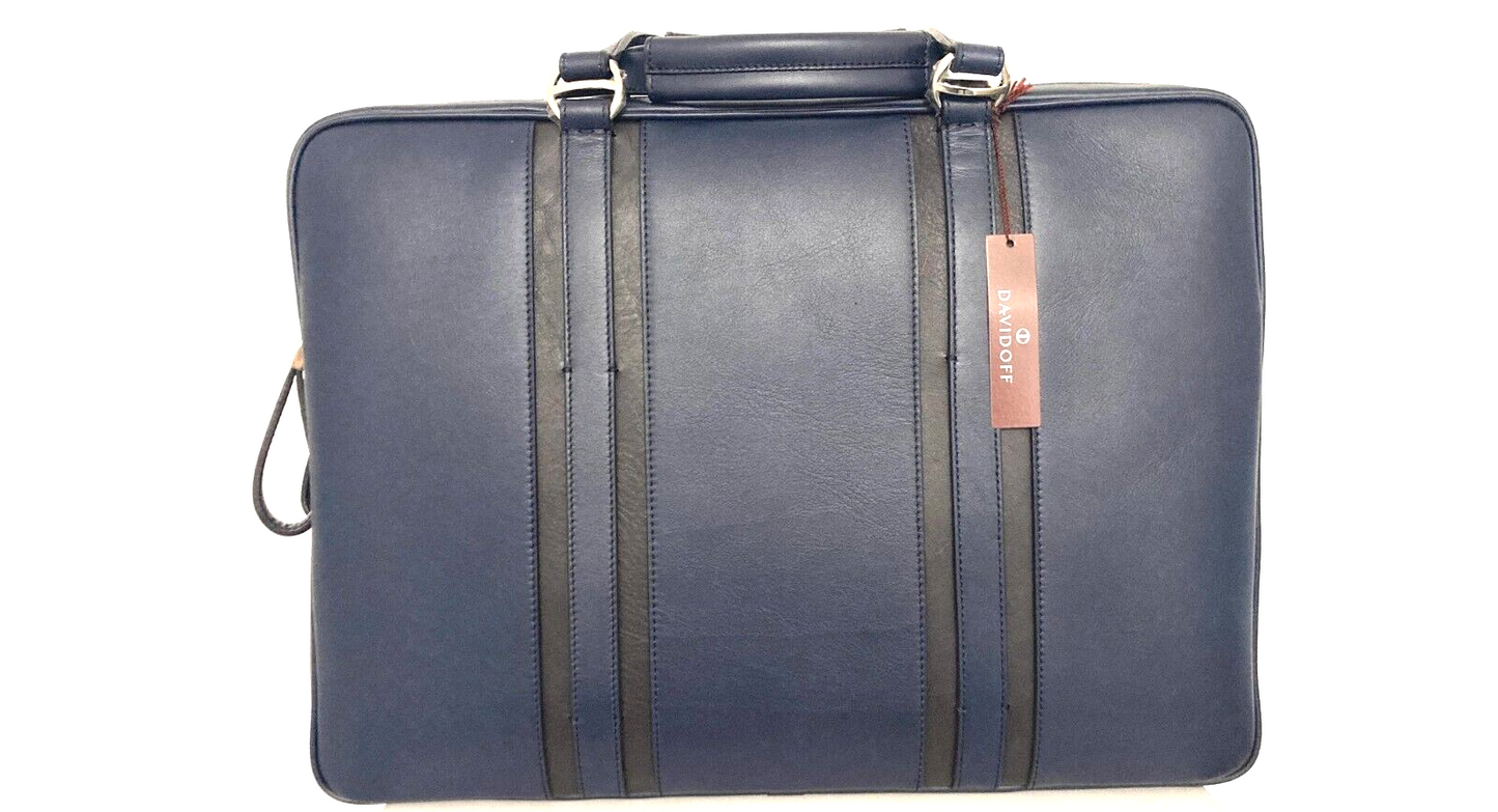 Neu DAVIDOFF LG WORLD TRAVELLER BUSINESS TASCHE 2 REISSVERSCHLÜSSE - MARINEBLAU