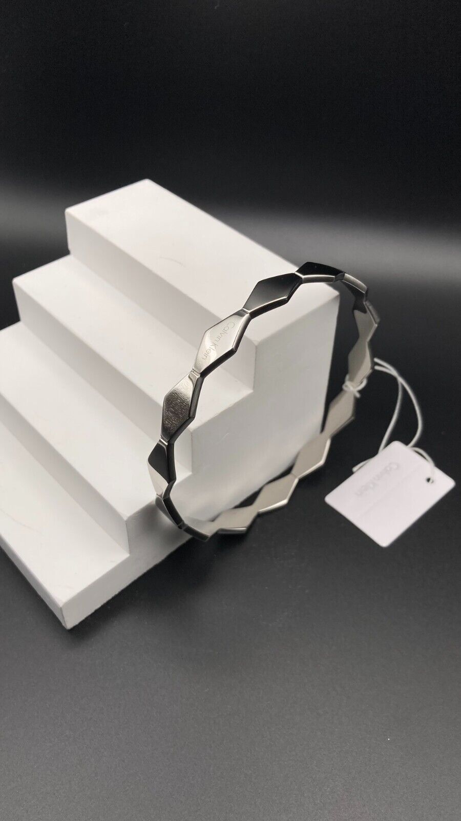 Neu CALVIN KLEIN SNAKE ARMREIF KJ5DMD00010M EDELSTAHL - SILBER - GRÖSSE M