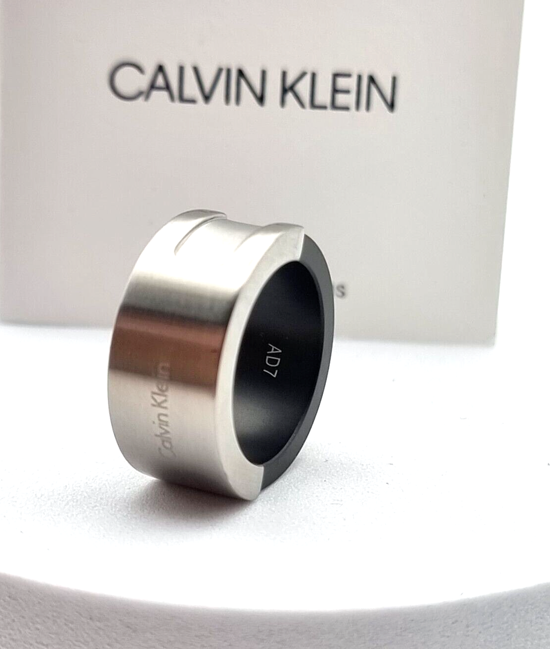 New CALVIN KLEIN RING MAGNET EDELSTAHL/SCHWARZ - Gr.  55