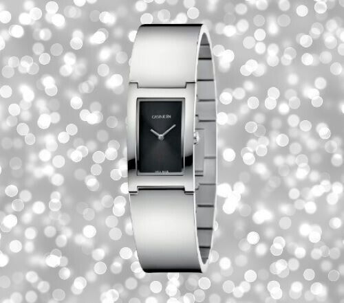 New Swiss Made CALVIN KLEIN Polished Quartz Black Dial Ladies Watch