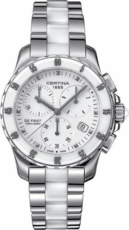 New CERTINA DS FIRST LADY CERAMIC CHRONOGRAPH - WHITE