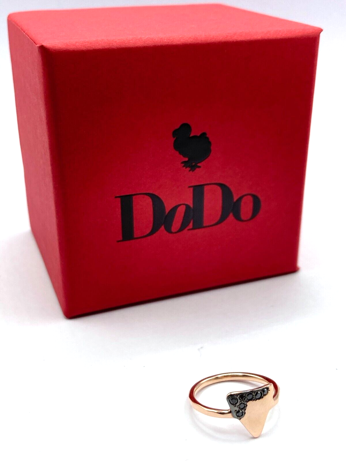 New DODO PRECIOUS TAG NIGHT RING - GOLD/BLACK DIAMONDS - SIZE 45