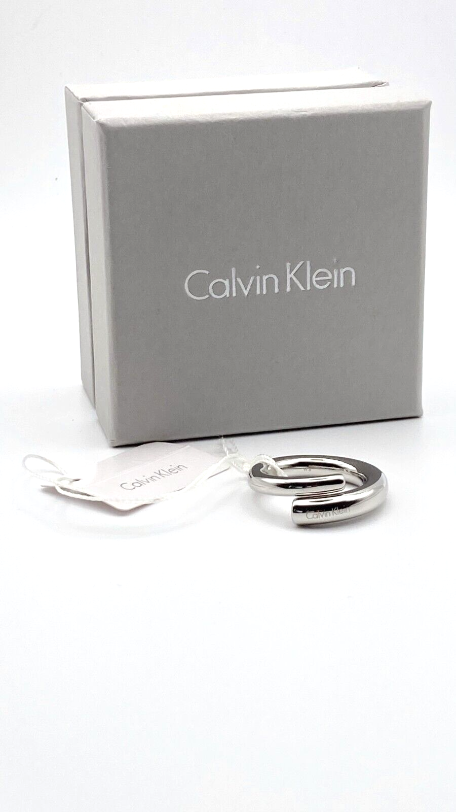 Neu CALVIN KLEIN SCENT EDELSTAHLRING - SILBER - GRÖSSE 57