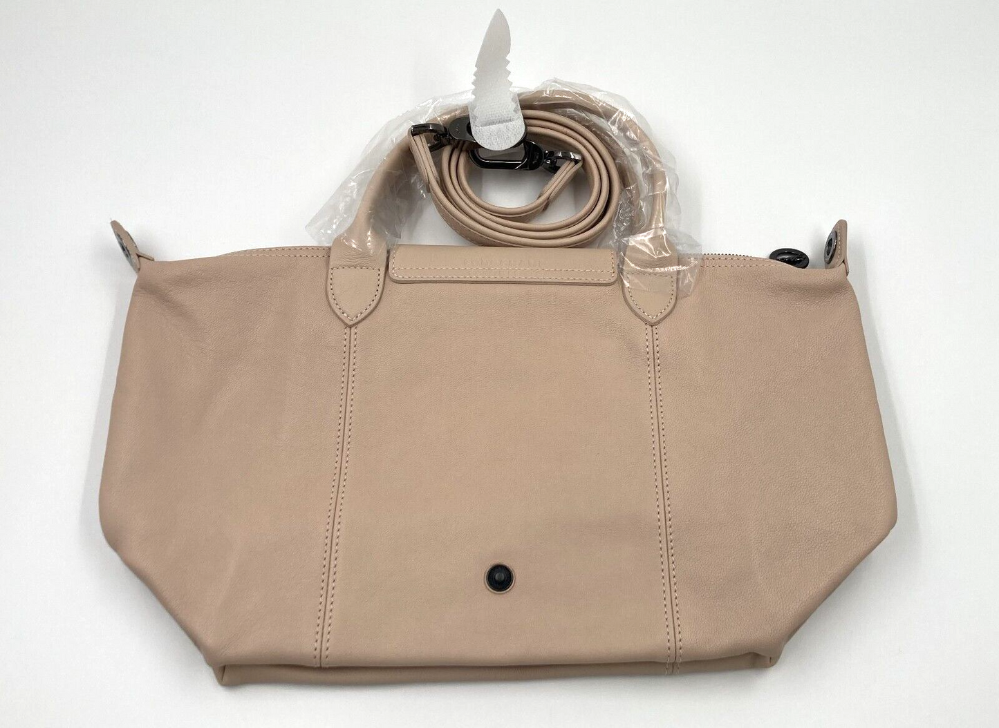 LONGCHAMP LE PLIAGE CUIR TOP HANDLE BAG SMALL - NUDE