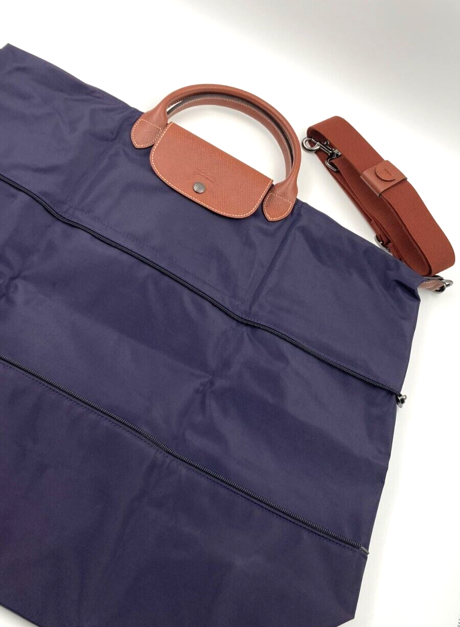 New LONGCHAMP LE PLIAGE EXPANDABLE TRAVEL BAG - LARGE - BILBERRY