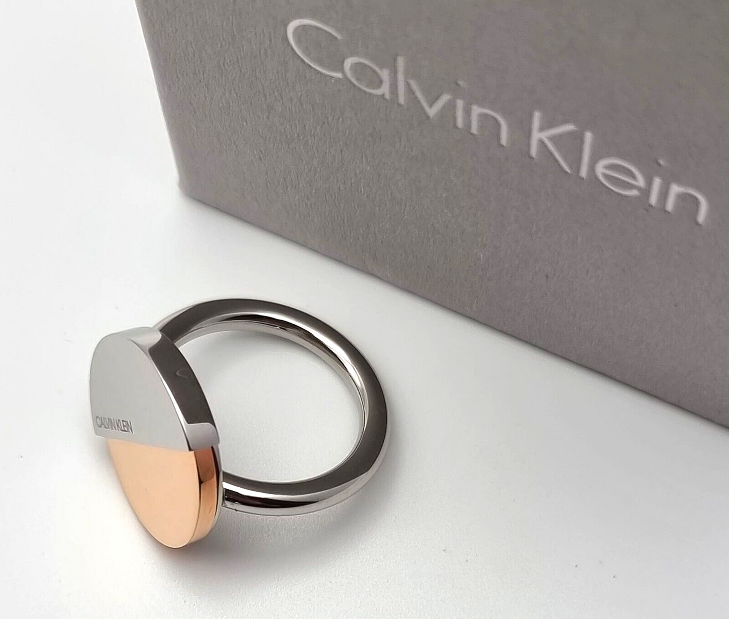 New CALVIN KLEIN SPICY KJ8RPR200108 STAINLESS STEEL RING - ROSE GOLD - SIZE 57