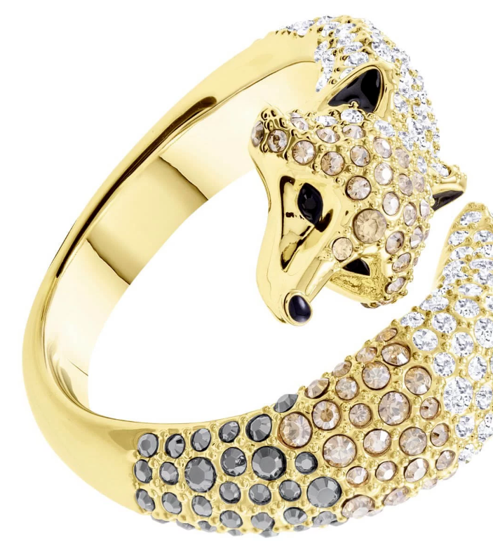 New SWAROVSKI MARCH FOX MOTIF RING - GOLD - SIZE 58