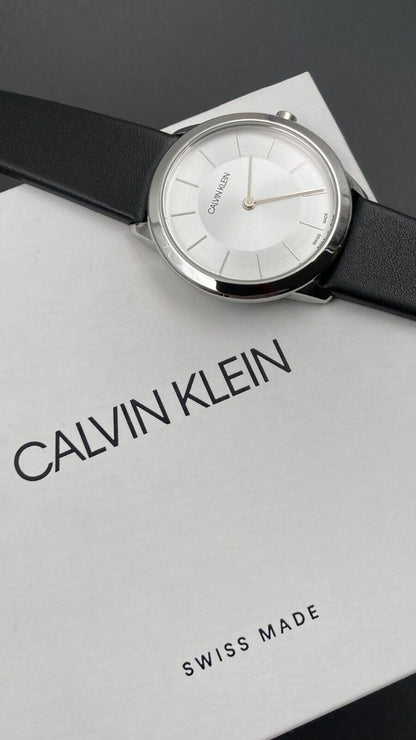 New Swiss Made CALVIN KLEIN Minimal Silver Dial Ladies Watch