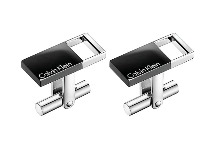 New CALVIN KLEIN HALLOW KJ7RBC200100 STAINLESS STEEL/BLACK PVD CUFFLINKS