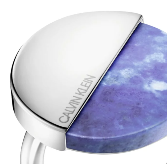 New CALVIN KLEIN SPICY KJ8RLR040208 RING - BLUE STONE - SIZE 57