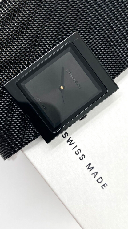 New Swiss Made CALVIN KLEIN Ladies Black Dial Watch