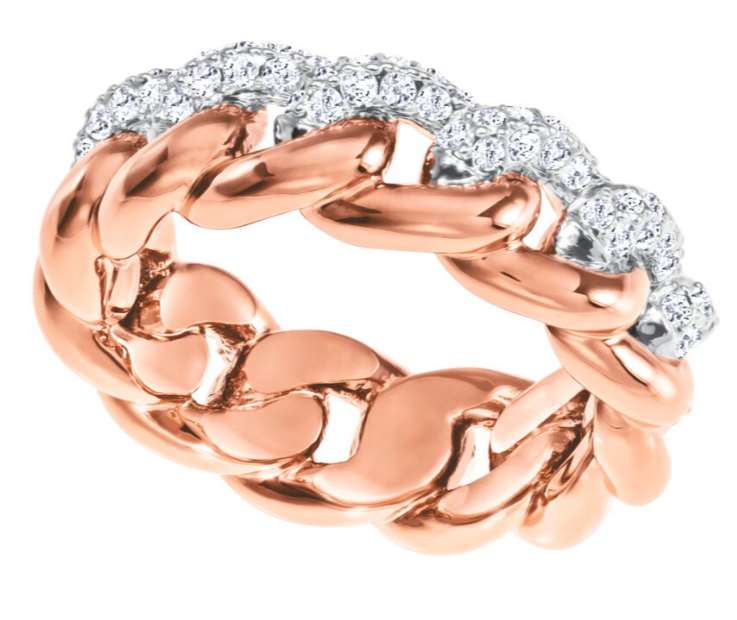 New SWAROVSKI LANE RING - ROSE GOLD - SIZE 60