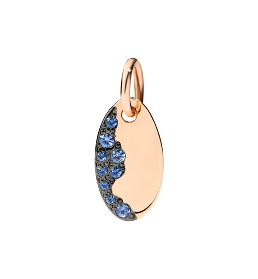 New DODO PRECIOUS TAG - 9KT ROSE GOLD/BLUE SAPPHIRE STONES