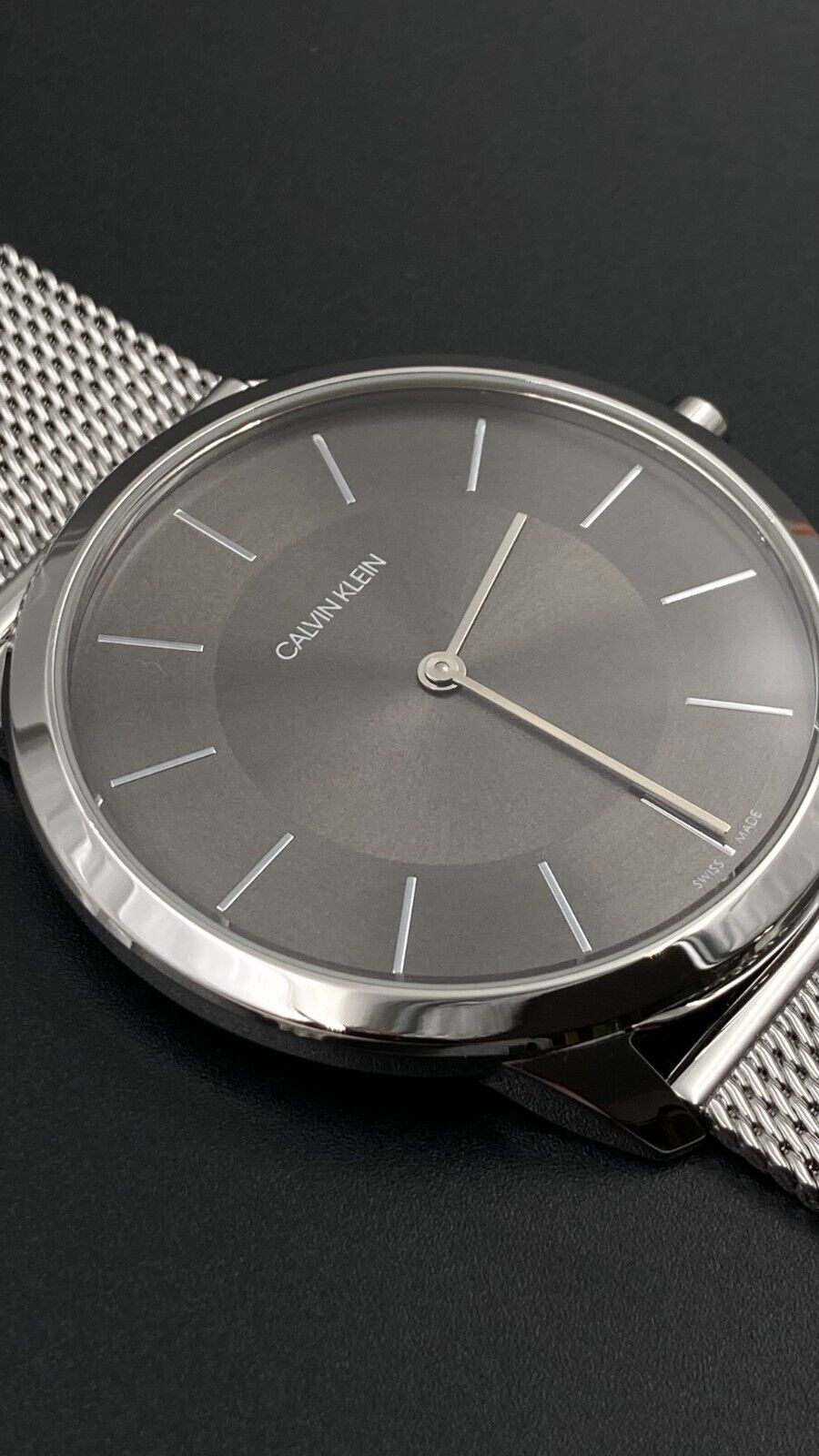 New Swiss Made CALVIN KLEIN Minimal Stainless Steel Men's Watch