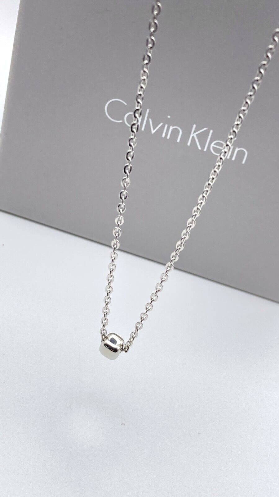 New CALVIN KLEIN SIDE KJ5QMN000200 STAINLESS STEEL NECKLACE  - SILVER