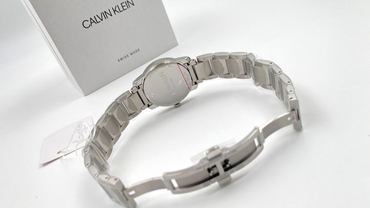 New Swiss Made CALVIN KLEIN City Quartz Silver Dial Ladies Watch