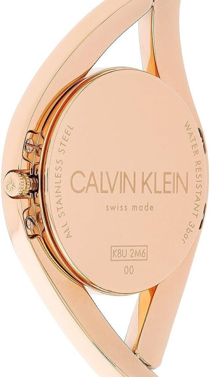 New Swiss Made CALVIN KLEIN Party Silver Dial Medium Bangle Ladies Watch