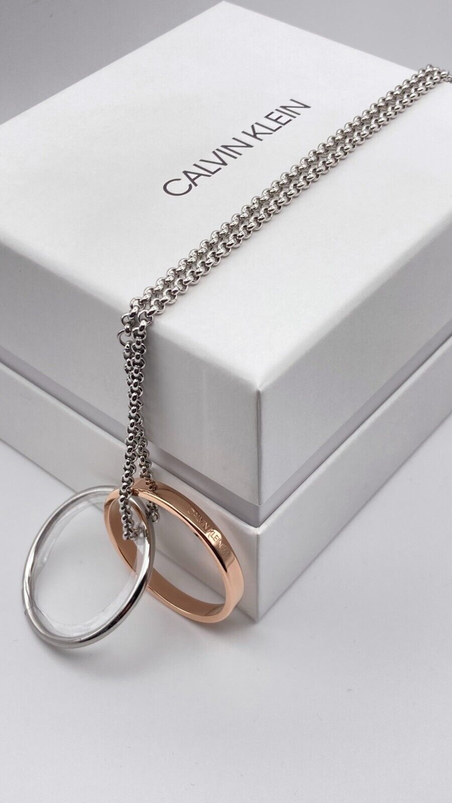 New CALVIN KLEIN COIL NECKLACE KJ63BP010100 - SILVER/ROSEGOLD