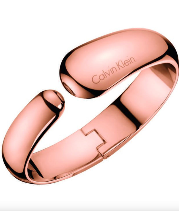 New CALVIN KLEIN INFORMAL KJ6GPD10010M STAINLESS STEEL BANGLE - ROSE GOLD - M