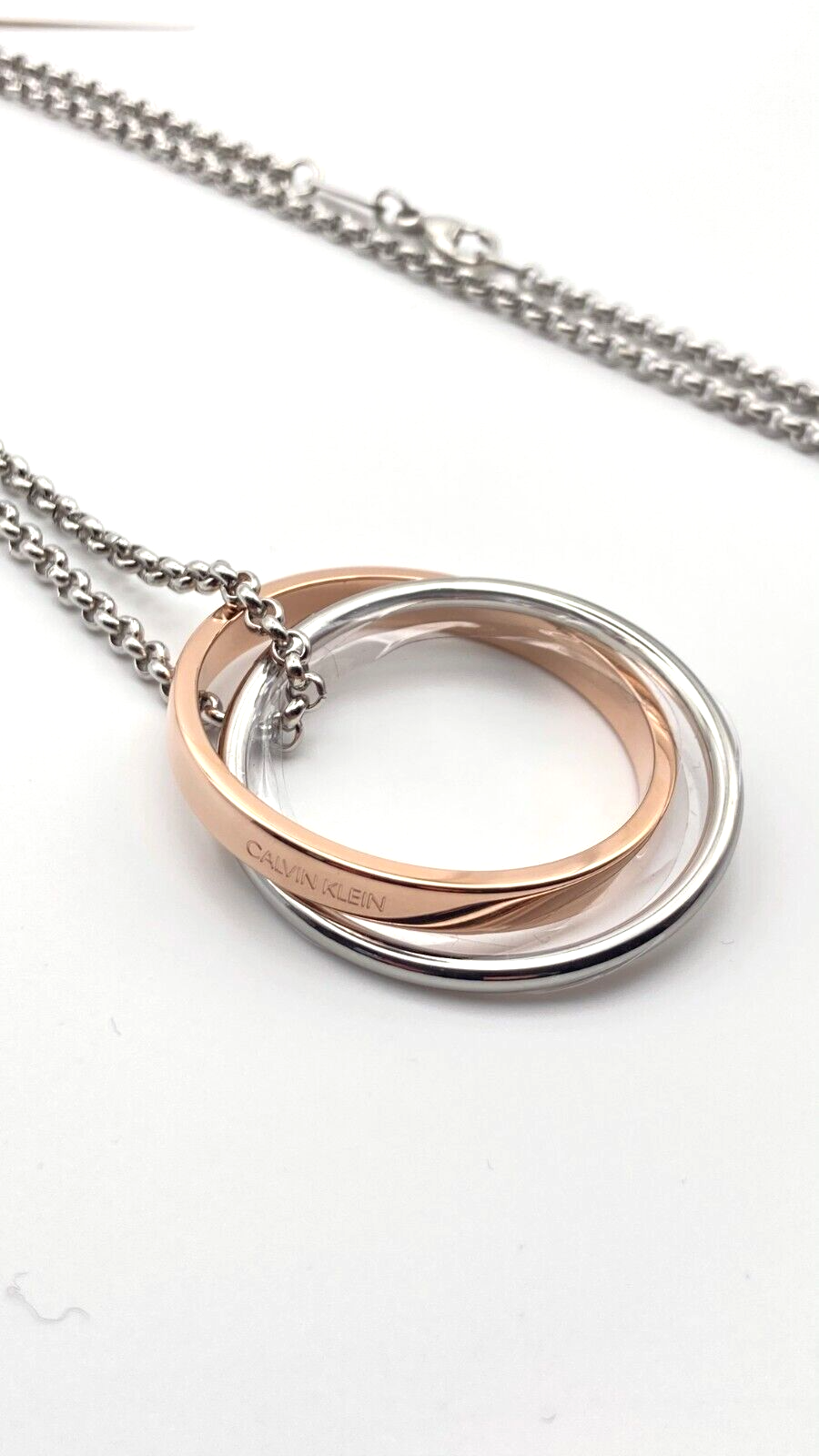 New CALVIN KLEIN COIL NECKLACE KJ63BP010100 - SILVER/ROSEGOLD