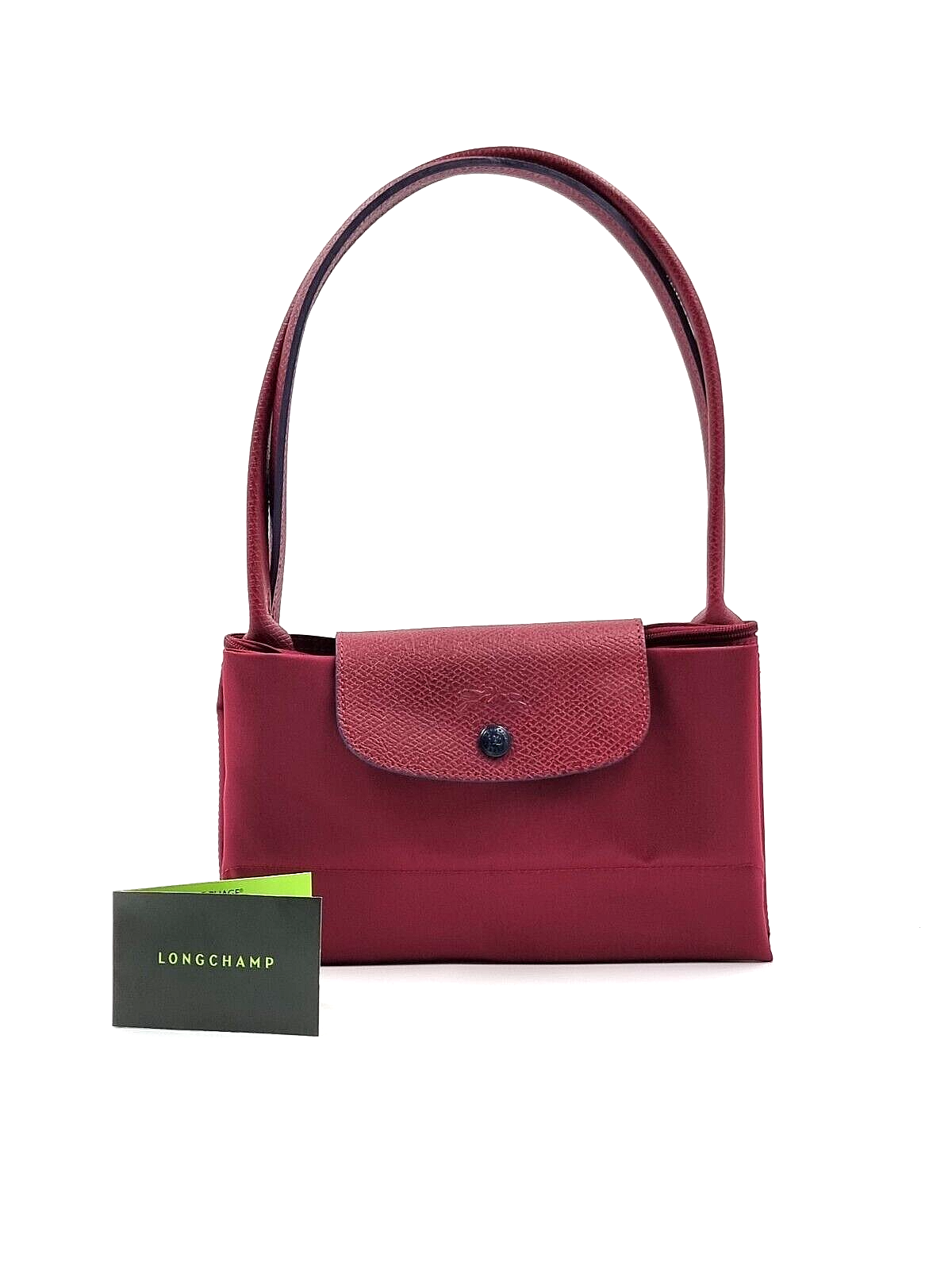 New LONGCHAMP LE PLIAGE CLUB SHOULDER BAG LARGE - GARNET RED