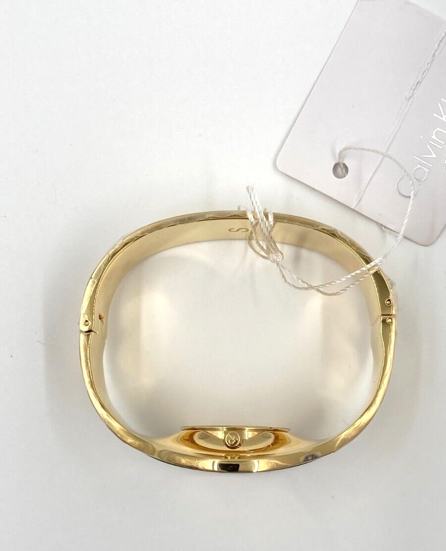 New Swiss Made CALVIN KLEIN Seamless Ladies Small Bangle Quartz Gold PVDWatch