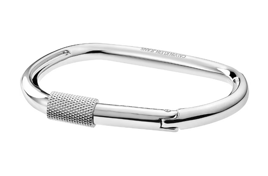 New CALVIN KLEIN JEANS FACE KJJHMD00010M STAINLESS STEEL BANGLE -  SILVER - M