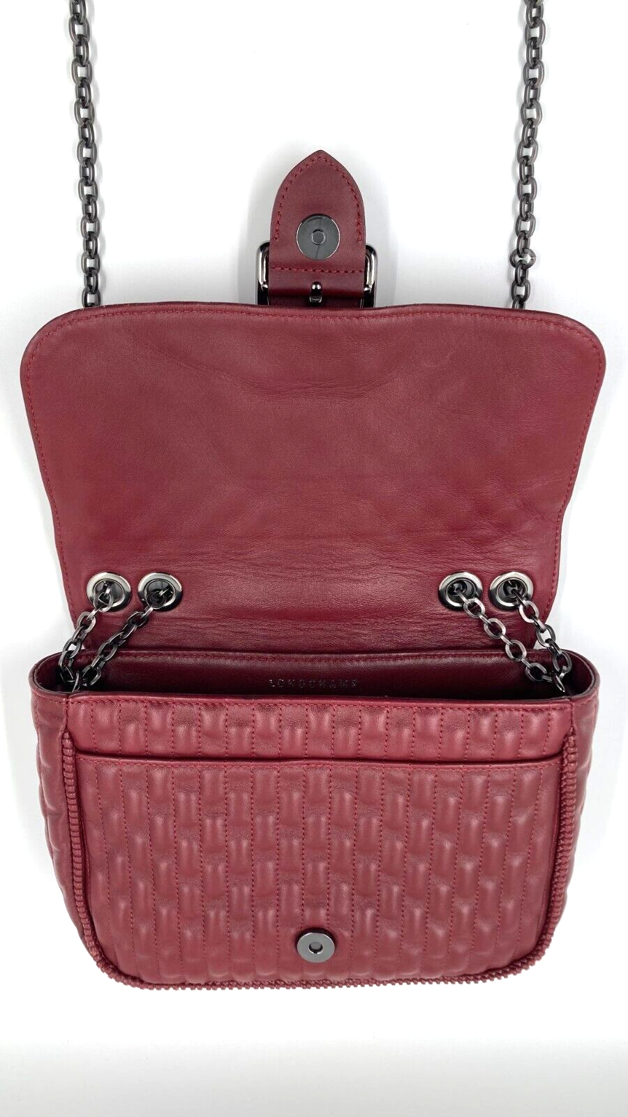 LONGCHAMP AMAZONE MATELASSE SHOULDER BAG - M - BURGUNDY